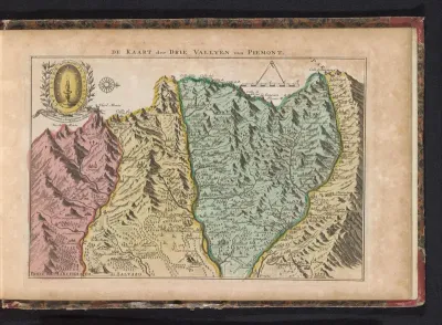 Kaart van de drie valleien van Piemonte