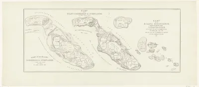 Kaart van de eilanden Goeree en Overflakkee in de jaren ca. 1300, 1750 en 1842