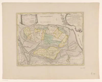 Kaart van de eilanden Noord-Beveland, Wolphaatsdijk en Oost-Beveland
