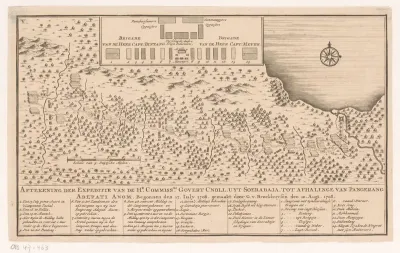 Kaart van de expeditie van Govert Knol om Pangerang Depati Anom op te halen