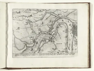 Kaart van de fortificaties langs de Schelde, 1584
