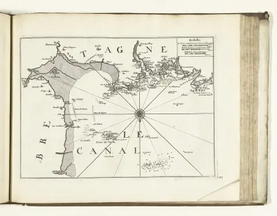 Kaart van de Franse kust bij Mont-Saint-Michel, 1726