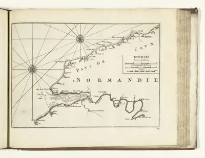 Kaart van de Franse kust tussen Dieppe en Honfleur, 1726