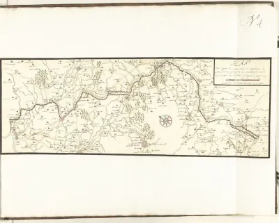 Kaart van de Franse linie in Brabant, ca. 1705
