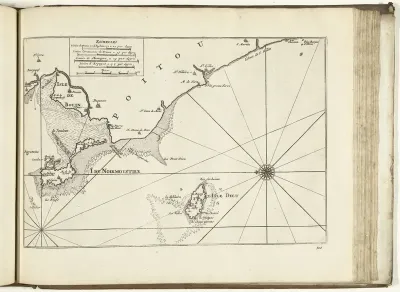 Kaart van de Franse westkust bij Île de Noirmoutier, 1726