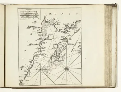 Kaart van de Franse westkust bij La Rochelle en Ile de Ré, 1726