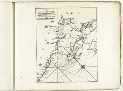 Kaart van de Franse westkust bij La Rochelle en Ile de Ré, ca. 1702