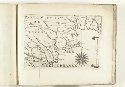 Kaart van de Franse zuidkust bij Antibes, ca. 1702