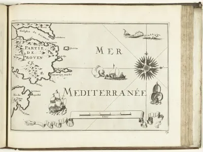 Kaart van de Franse zuidkust bij Saint-Tropez, 1726
