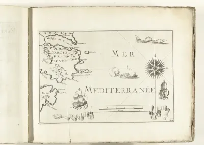 Kaart van de Franse zuidkust bij Saint-Tropez, ca. 1702