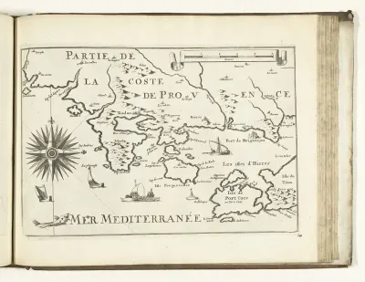 Kaart van de Franse zuidkust bij Toulon, 1726
