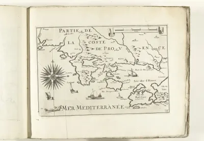 Kaart van de Franse zuidkust bij Toulon, ca. 1702