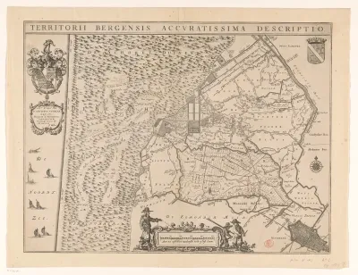 Kaart van de heerlijkheid Bergen