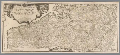 Kaart van de hertogdommen Brabant en Limburg en van de graafschappen Vlaanderen, Artesië, Henegouwen en Namen