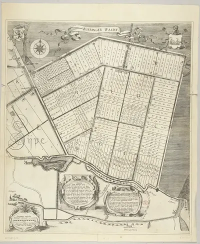 Kaart van de kavels van de Wieringerwaard, 1611