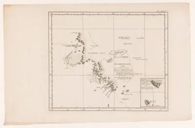 Kaart van de Kerguelen in de Indische Oceaan