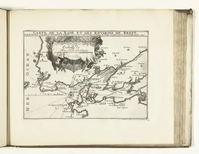 Kaart van de kust bij Brest, 1726