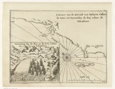 Kaart van de kust bij Callao, 1624