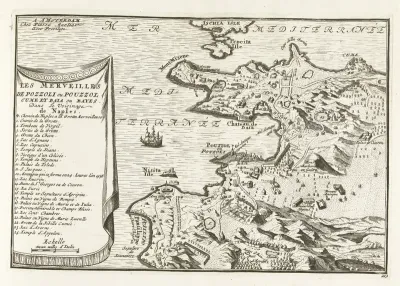 Kaart van de kust bij Pozzuoli, ca. 1702