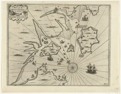 Kaart van de kust bij Xiamen, 1632
