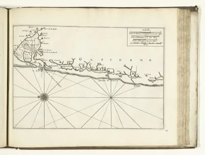 Kaart van de kust van Gascogne, 1726