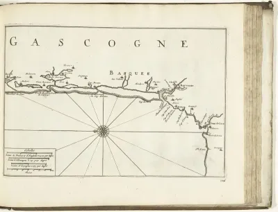 Kaart van de kust van Gascogne bij Bayonne, 1726