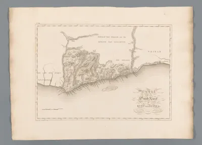 Kaart van de kust van Ghana