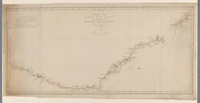 Kaart van de kust van Nieuw-Zuid-Wales
