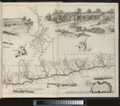 Kaart van de kust van Paraiba, 1647