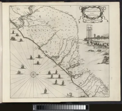 Kaart van de kust van Pernambuco, 1647