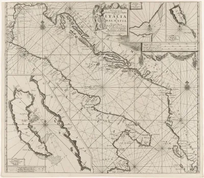 Kaart van de kusten van de Adriatische Zee