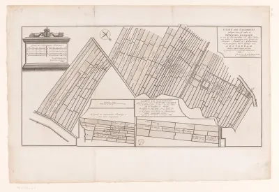 Kaart van de landerijen in Buitenveldert te Amsterdam