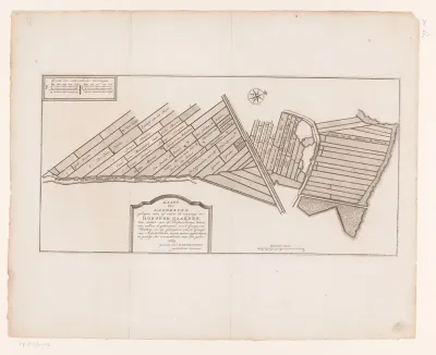 Kaart van de landerijen ten westen van de Kostverlorenvaart te Amsterdam