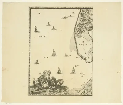 Kaart van de Maas van Rotterdam tot de Noordzee (eerste deel)