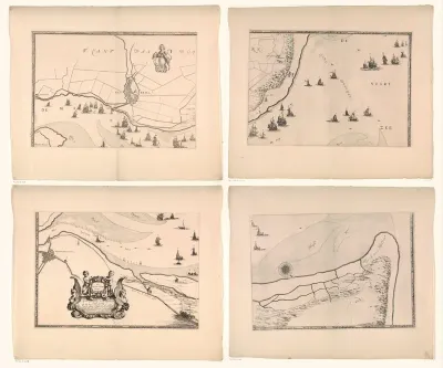 Kaart van de Maasmonding met postroutes (deel linksboven)