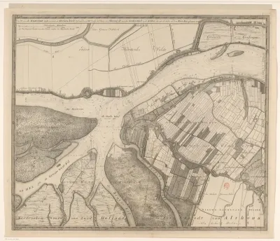 Kaart van de Merwede, van Hardinxveld tot voorbij Sleeuwijk