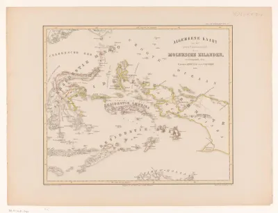 Kaart van de Molukken, Celebes, Timor en het westelijke deel van het eiland Nieuw-Guinea