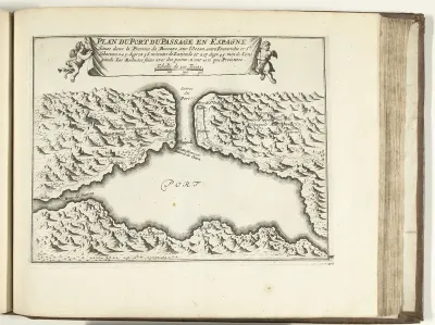 Kaart van de natuurlijke haven van Puerto de Pasajes, 1726
