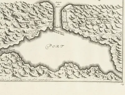 Kaart van de natuurlijke haven van Puerto de Pasajes, 1726