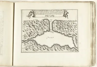 Kaart van de natuurlijke haven van Puerto de Pasajes, ca. 1702