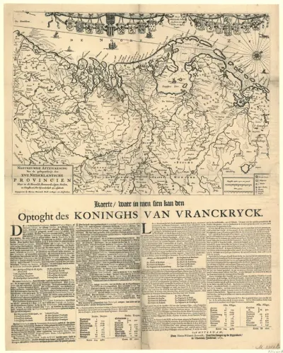 Kaart van de Nederlanden, 1672