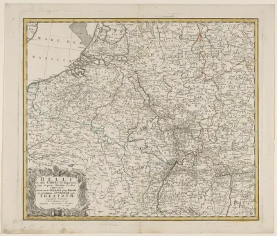 Kaart van de Nederlanden en een deel van Frankrijk en Duitsland