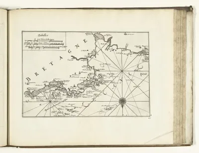 Kaart van de noordkust van Bretagne, 1726