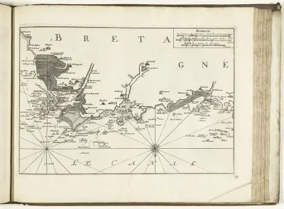 Kaart van de noordkust van Bretagne, 1726