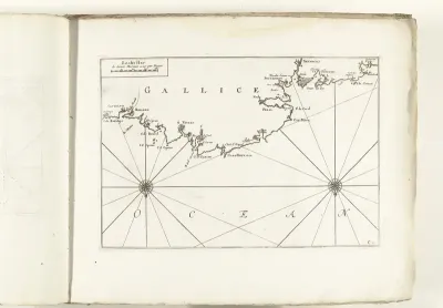 Kaart van de noordkust van Galicië, ca. 1702