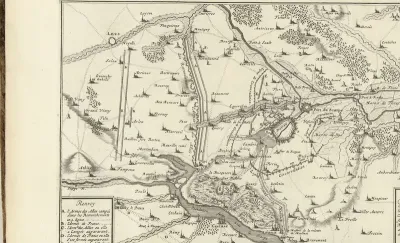Kaart van de omgeving van Douai, 1710