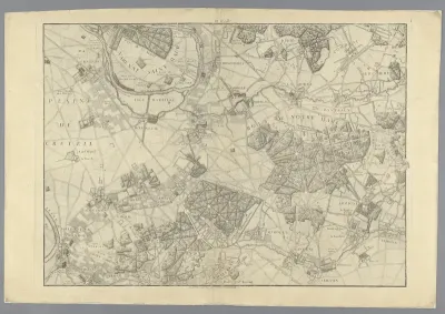 Kaart van de omgeving van het bos van de Notre Dame