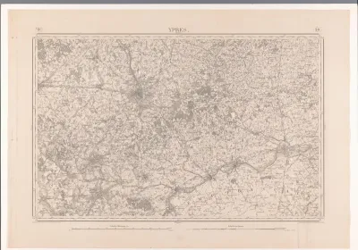 Kaart van de omgeving van Ieper