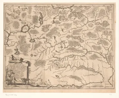 Kaart van de omgeving van Moskou, met het (nooit voltooide) kanaal tussen de Don en de Wolga