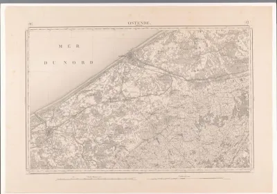 Kaart van de omgeving van Oostende